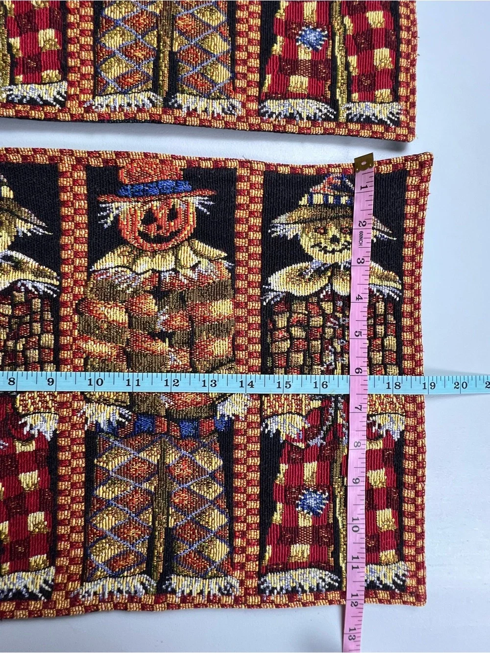Set Of 2 Vintage Halloween Scarecrow Jack-O-Lanterns Tapestry Placemats